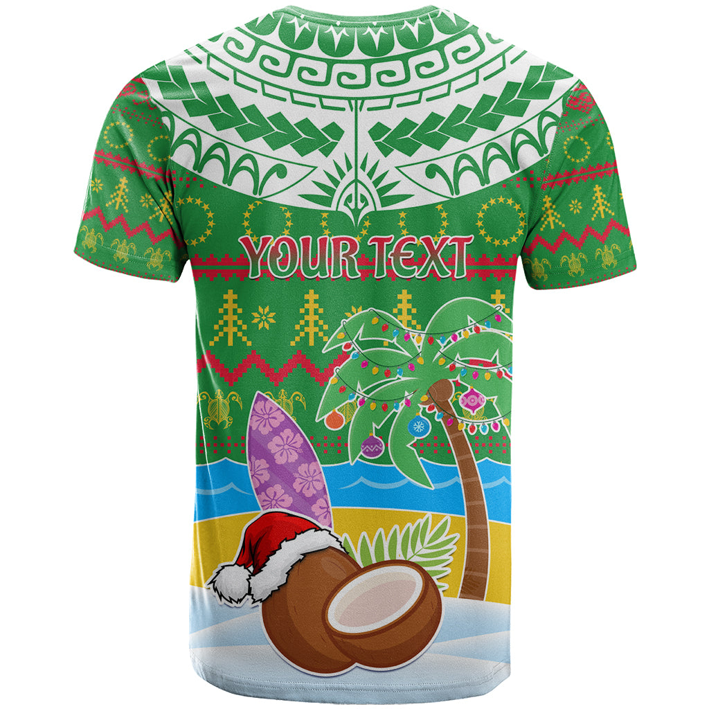 Personalised Cook Islands Christmas T Shirt Coconut Santa Beach Style LT05 - Polynesian Pride