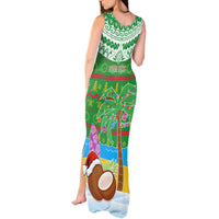 Personalised Cook Islands Christmas Tank Maxi Dress Coconut Santa Beach Style LT05 - Polynesian Pride