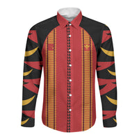 Hawaii Ahu Ula Inspired Long Sleeve Button Shirt Red Version LT05 Unisex Red - Polynesian Pride