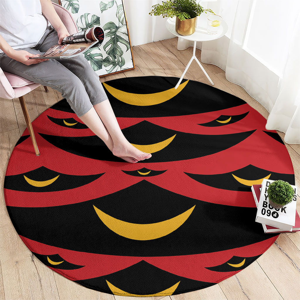 Hawaii Ahu Ula Inspired Round Carpet Red Version LT05 - Polynesian Pride