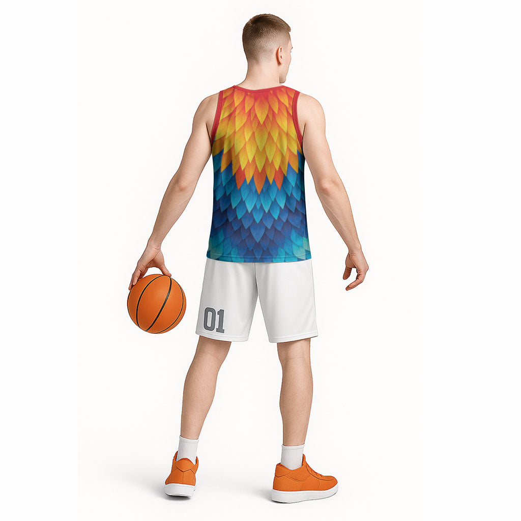Polynesia Colorful Rooster Costume Basketball Jersey LT05 - Polynesian Pride