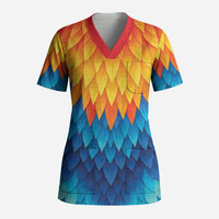 Polynesia Colorful Rooster Costume Scrub Top LT05 Adult Multicolor - Polynesian Pride