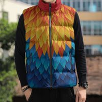Polynesia Colorful Rooster Costume Sleeveless Puffer Jacket
