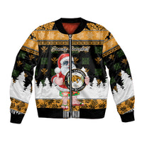 Custom Hawaii James Campbell High School Christmas Bomber Jacket Tropical Santa Claus LT05 Unisex Black - Polynesian Pride