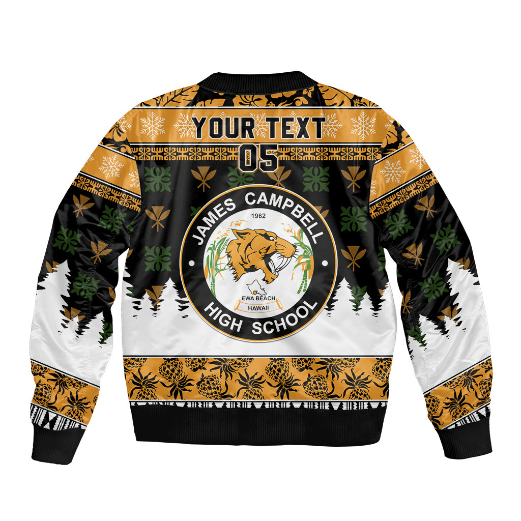 Custom Hawaii James Campbell High School Christmas Bomber Jacket Tropical Santa Claus LT05 - Polynesian Pride