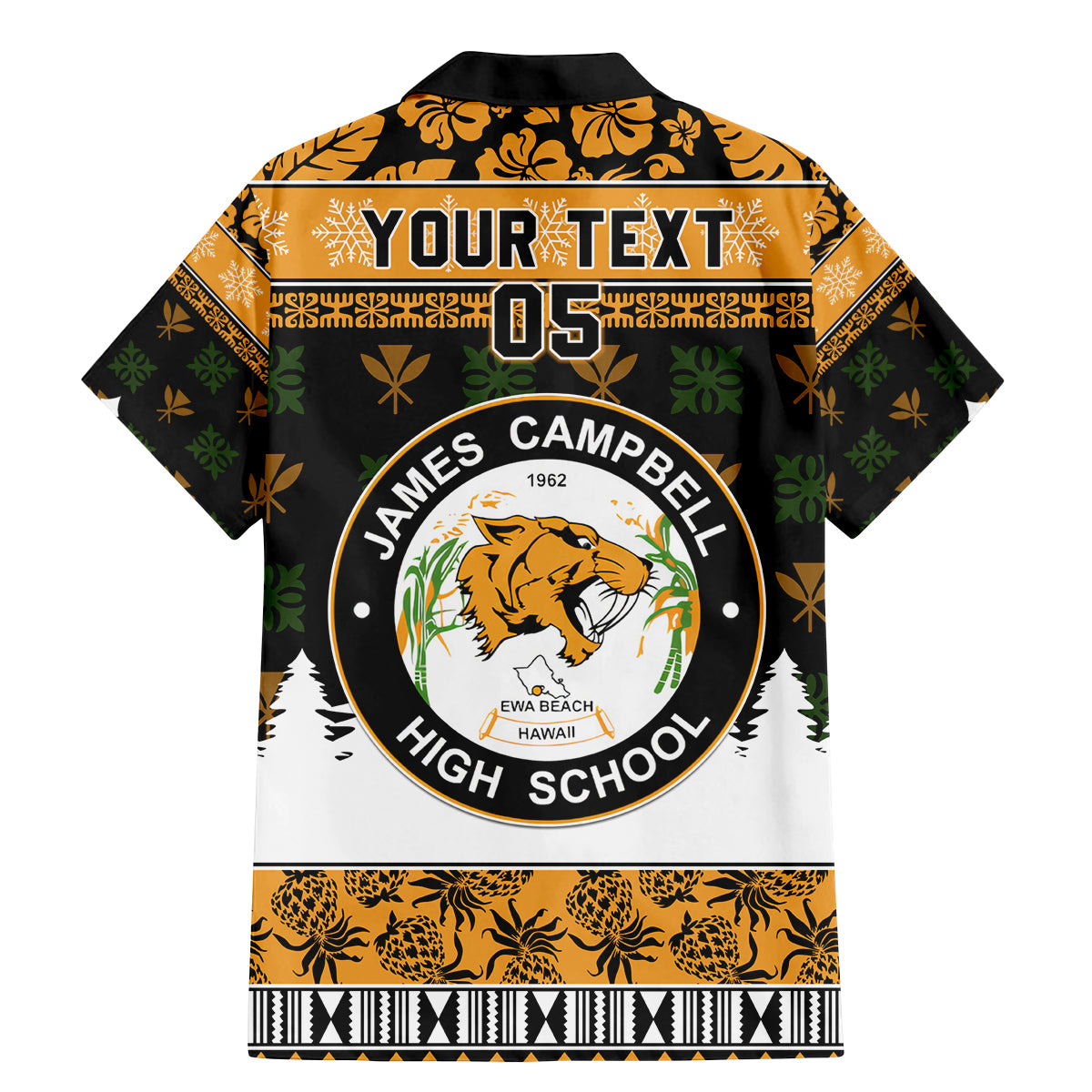 Custom Hawaii James Campbell High School Christmas Family Matching Mermaid Dress and Hawaiian Shirt Tropical Santa Claus LT05 - Polynesian Pride