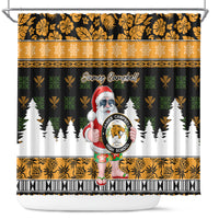 Custom Hawaii James Campbell High School Christmas Shower Curtain Tropical Santa Claus LT05 Black - Polynesian Pride