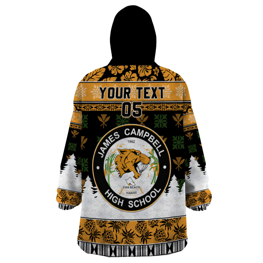 Custom Hawaii James Campbell High School Christmas Wearable Blanket Hoodie Tropical Santa Claus LT05 - Polynesian Pride