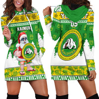 Custom Hawaii Kaimuki High School Christmas Hoodie Dress Tropical Santa Claus LT05 - Polynesian Pride