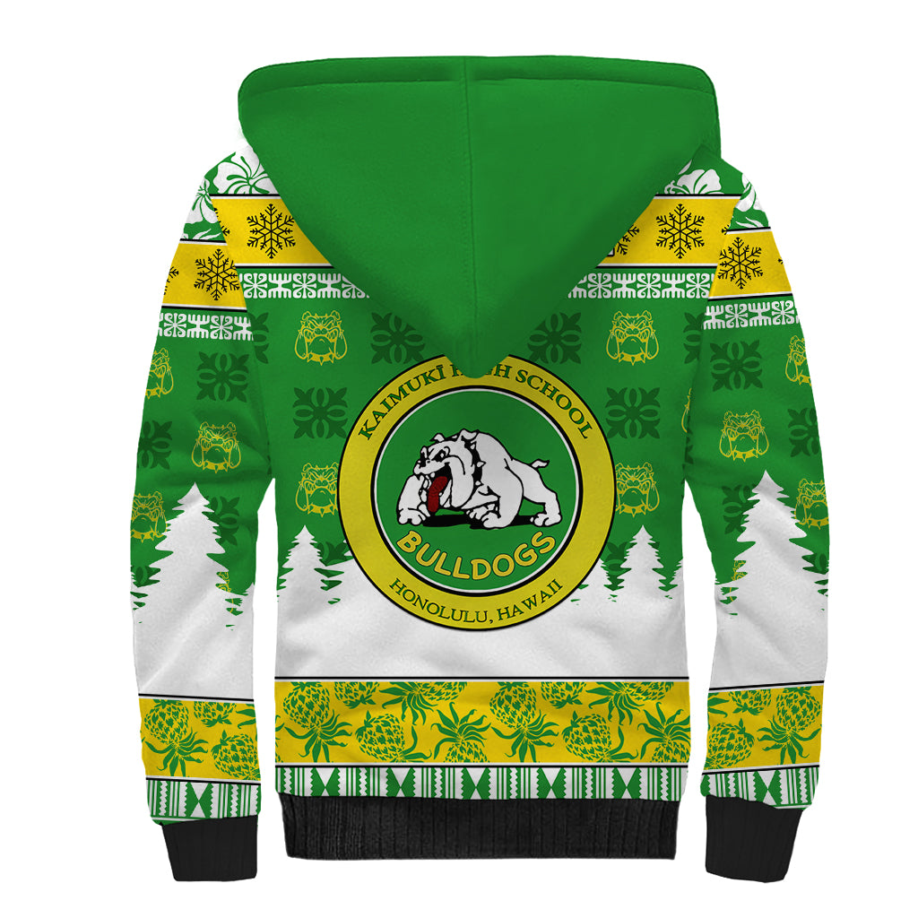 Custom Hawaii Kaimuki High School Christmas Sherpa Hoodie Tropical Santa Claus LT05 - Polynesian Pride