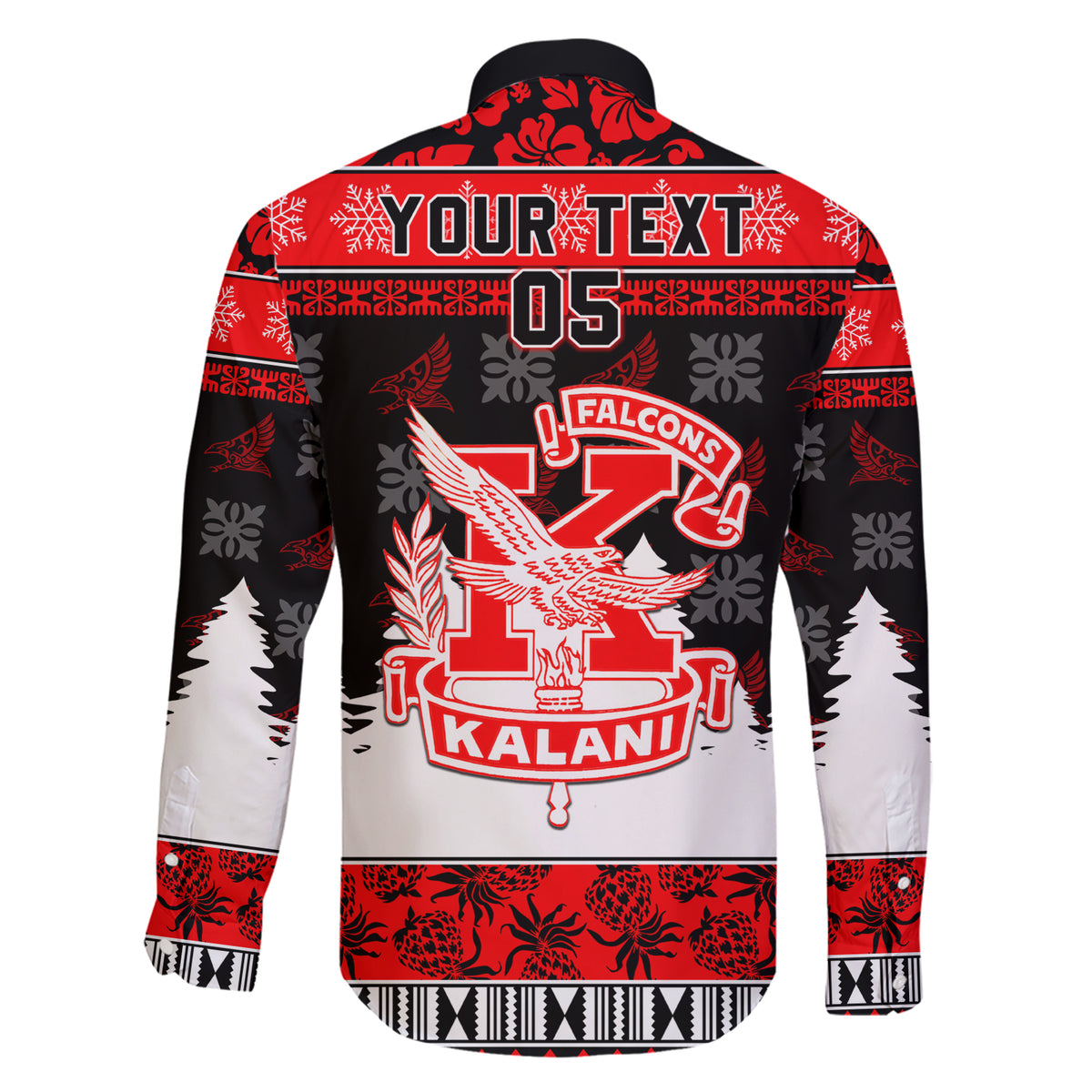 Custom Hawaii Kalani High School Christmas Family Matching Short Sleeve Bodycon Dress and Hawaiian Shirt Tropical Santa Claus LT05 - Polynesian Pride