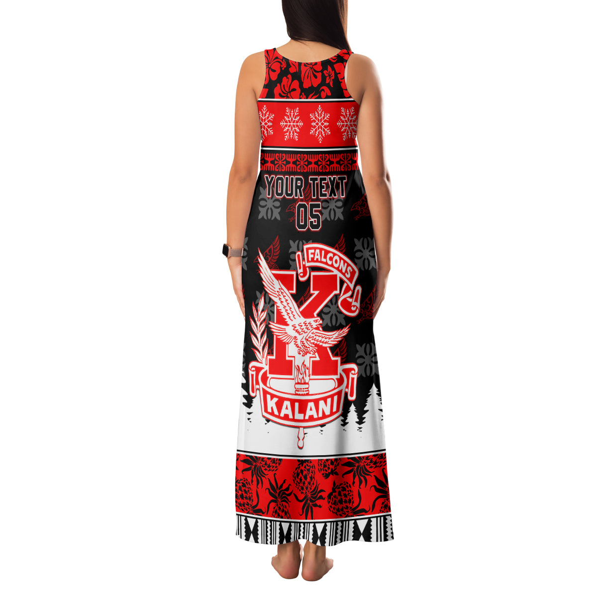 Custom Hawaii Kalani High School Christmas Family Matching Tank Maxi Dress and Hawaiian Shirt Tropical Santa Claus LT05 - Polynesian Pride
