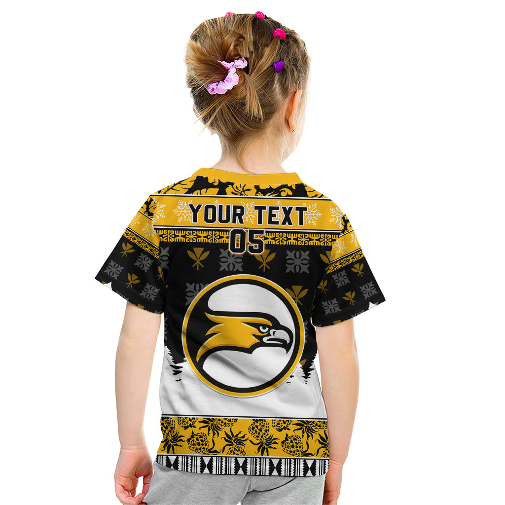 Custom Hawaii Nanakuli High and Intermediate School Christmas Kid T Shirt Tropical Santa Claus LT05 - Polynesian Pride