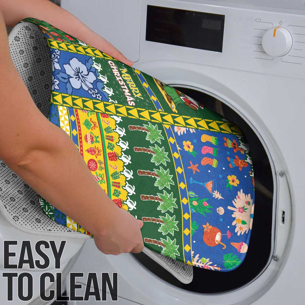 Solomon Islands Christmas Bathroom Set Festive Beach Vibes - Polynesian Pride