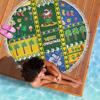Solomon Islands Christmas Beach Blanket Festive Beach Vibes - Polynesian Pride