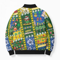 Solomon Islands Christmas Bomber Puffer Jacket Festive Beach Vibes - Polynesian Pride