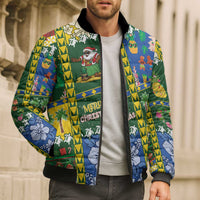 Solomon Islands Christmas Bomber Puffer Jacket Festive Beach Vibes - Polynesian Pride
