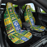 Solomon Islands Christmas Car Seat Cover Festive Beach Vibes - Polynesian Pride