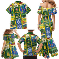 Solomon Islands Christmas Family Matching Mermaid Dress and Hawaiian Shirt Festive Beach Vibes - Polynesian Pride