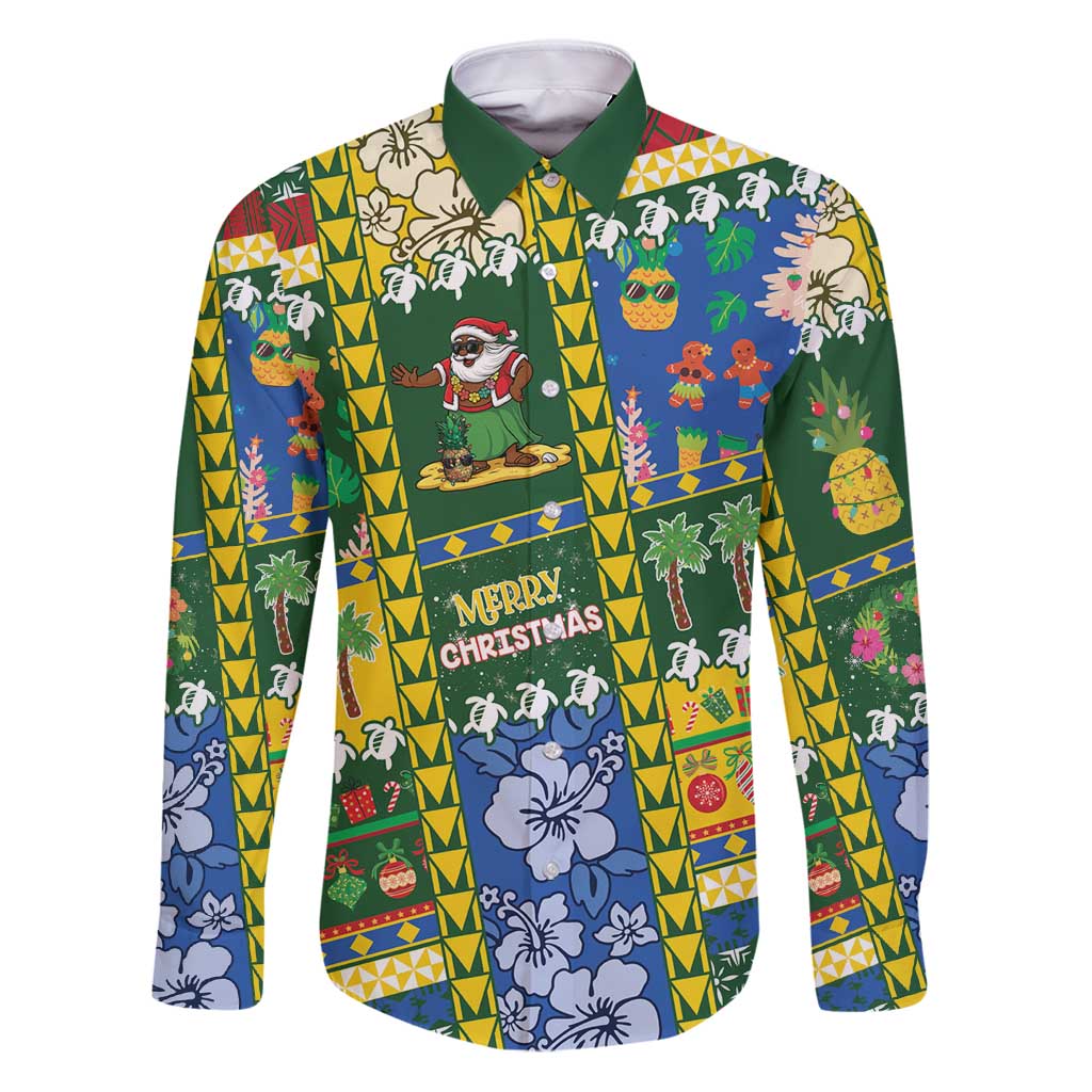 Solomon Islands Christmas Family Matching Puletasi and Hawaiian Shirt Festive Beach Vibes - Polynesian Pride