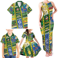 Solomon Islands Christmas Family Matching Tank Maxi Dress and Hawaiian Shirt Festive Beach Vibes - Polynesian Pride
