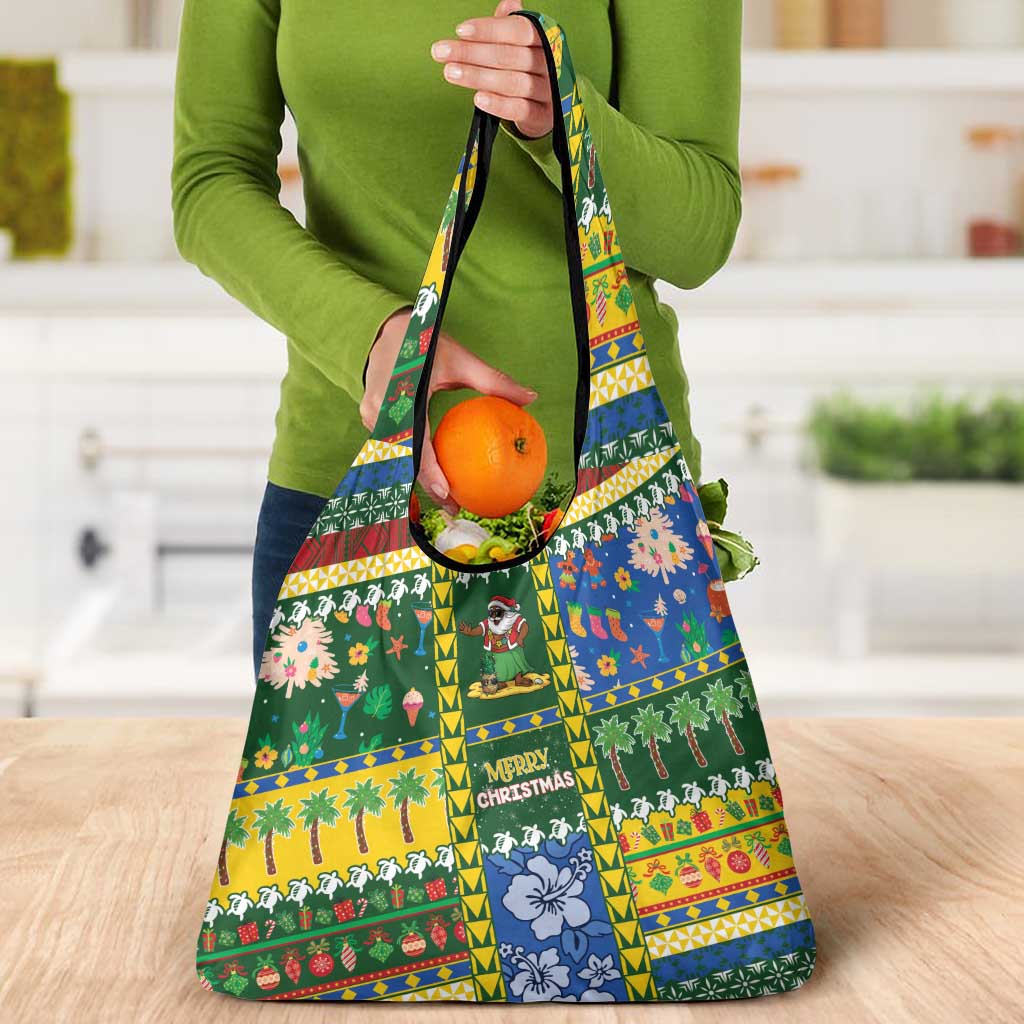 Solomon Islands Christmas Grocery Bag Festive Beach Vibes - Polynesian Pride