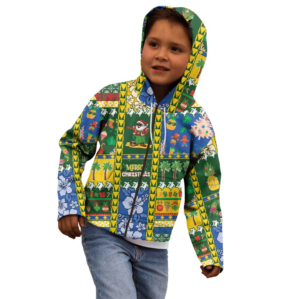 Solomon Islands Christmas Kid Hoodie Festive Beach Vibes - Polynesian Pride
