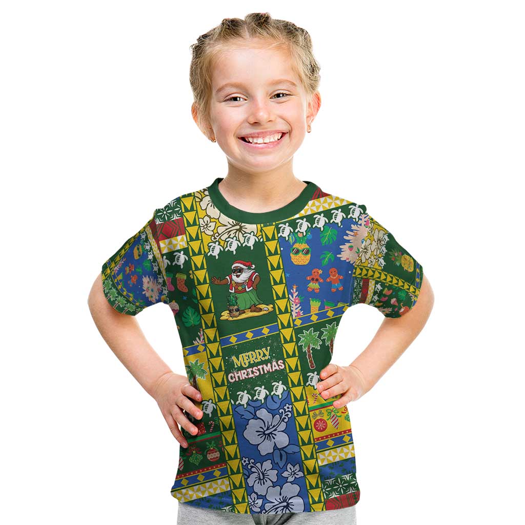 Solomon Islands Christmas Kid T Shirt Festive Beach Vibes - Polynesian Pride