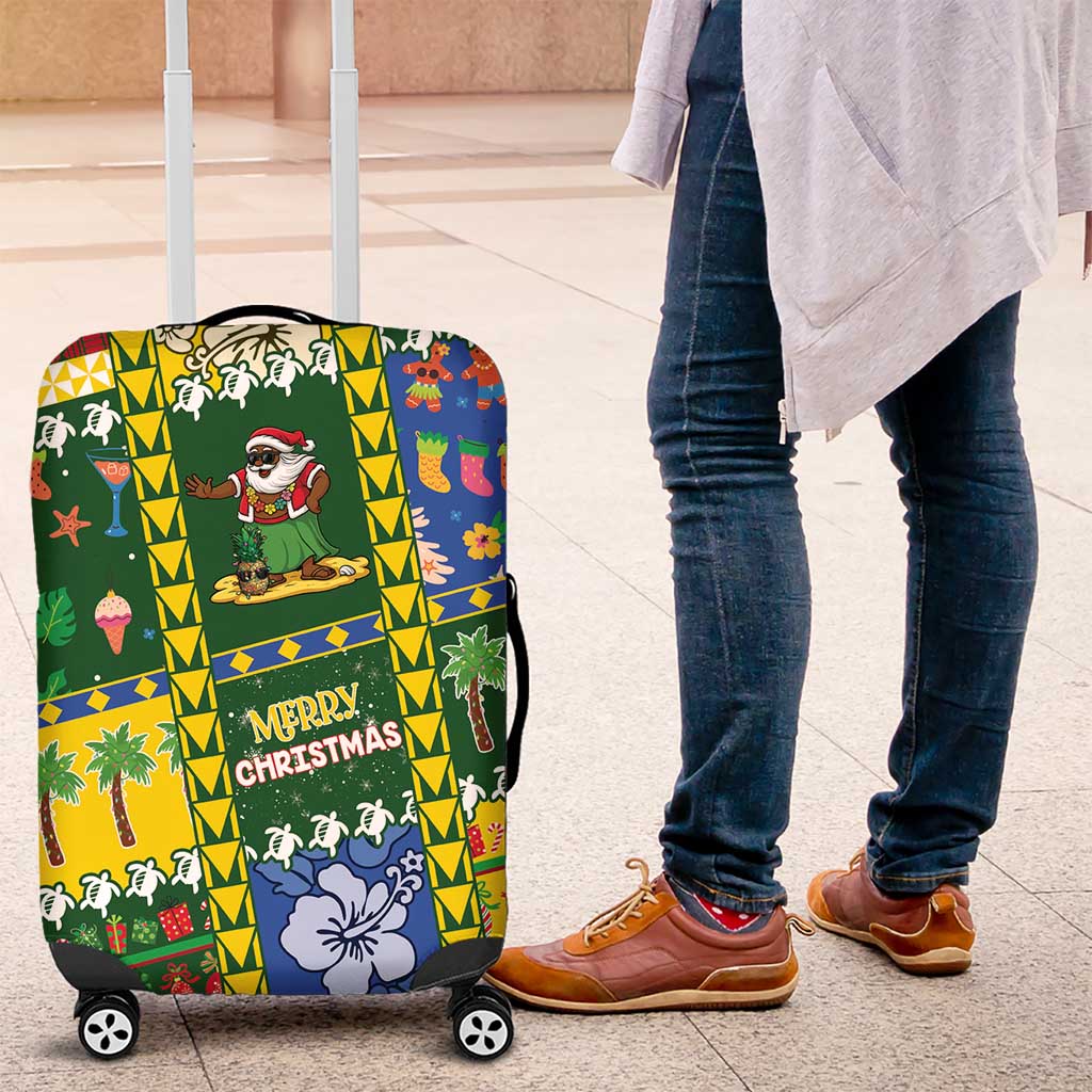 Solomon Islands Christmas Luggage Cover Festive Beach Vibes - Polynesian Pride