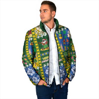Solomon Islands Christmas Padded Jacket Festive Beach Vibes - Polynesian Pride