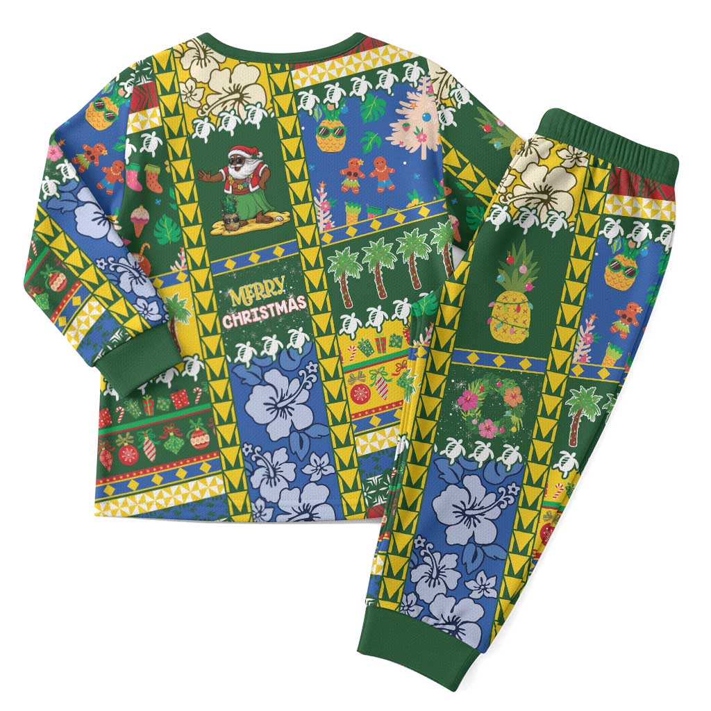 Solomon Islands Christmas Pajama Set Festive Beach Vibes - Polynesian Pride