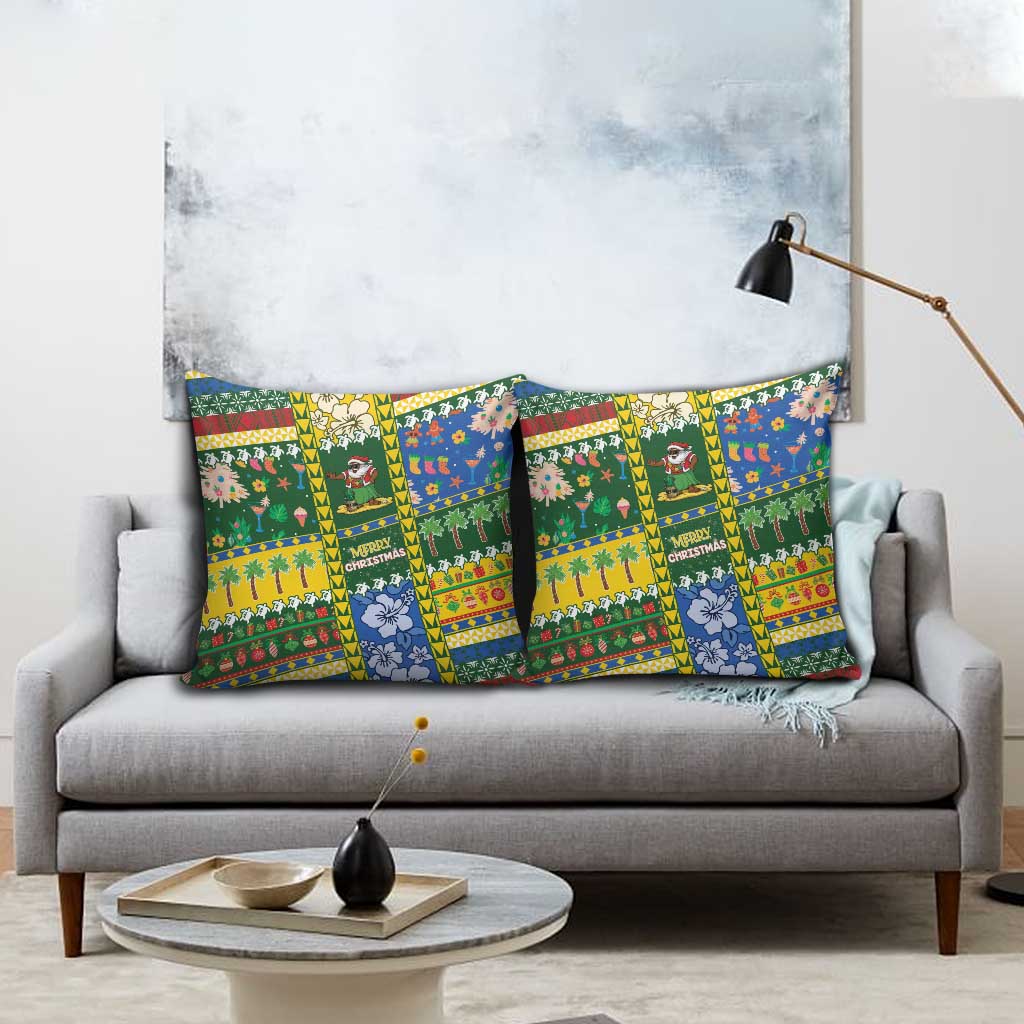 Solomon Islands Christmas Pillow Cover Festive Beach Vibes - Polynesian Pride
