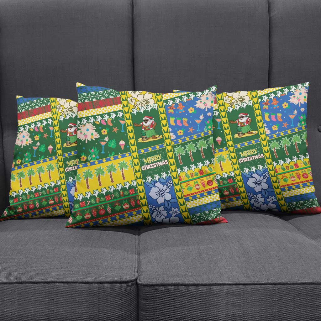 Solomon Islands Christmas Pillow Cover Festive Beach Vibes - Polynesian Pride