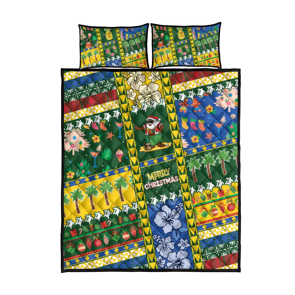 Solomon Islands Christmas Quilt Bed Set Festive Beach Vibes - Polynesian Pride