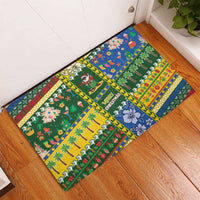 Solomon Islands Christmas Rubber Doormat Festive Beach Vibes - Polynesian Pride