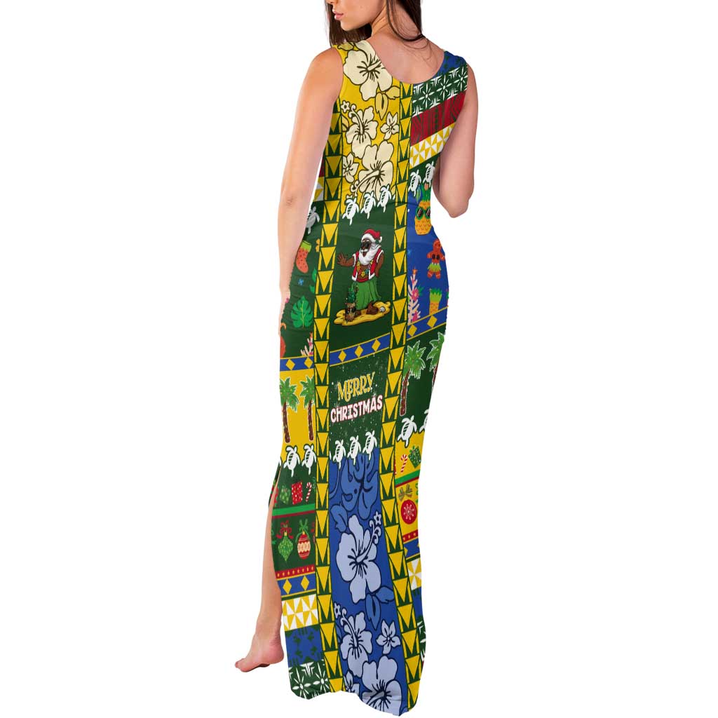 Solomon Islands Christmas Tank Maxi Dress Festive Beach Vibes - Polynesian Pride