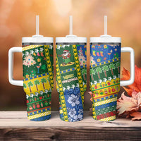 Solomon Islands Christmas Tumbler With Handle Festive Beach Vibes - Polynesian Pride