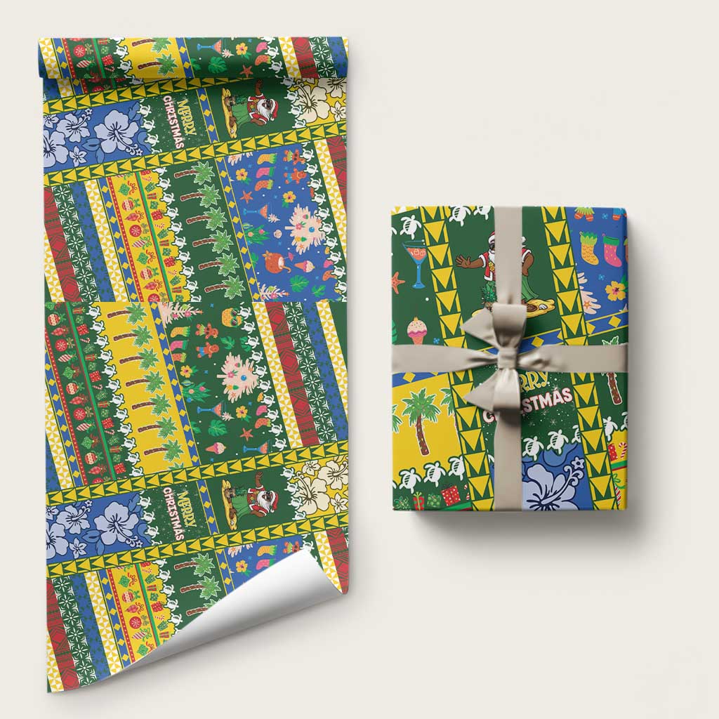 Solomon Islands Christmas Wrapping Paper Festive Beach Vibes - Polynesian Pride