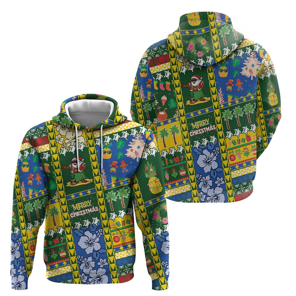 Solomon Islands Christmas Zip Hoodie Festive Beach Vibes - Polynesian Pride