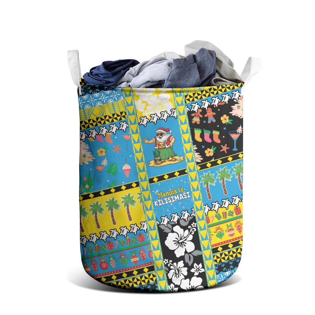 Tuvalu Christmas Laundry Basket Festive Beach Vibes - Polynesian Pride