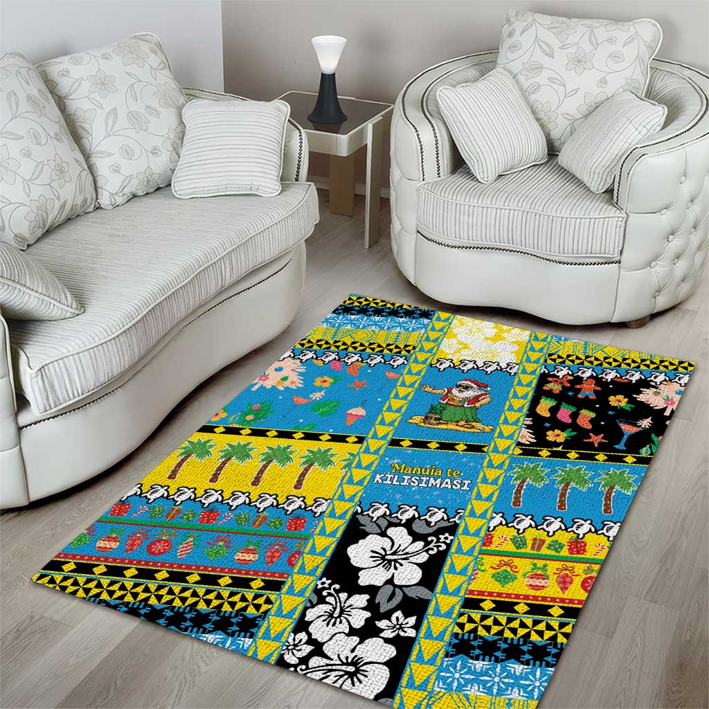Tuvalu Christmas Area Rug Festive Beach Vibes - Polynesian Pride