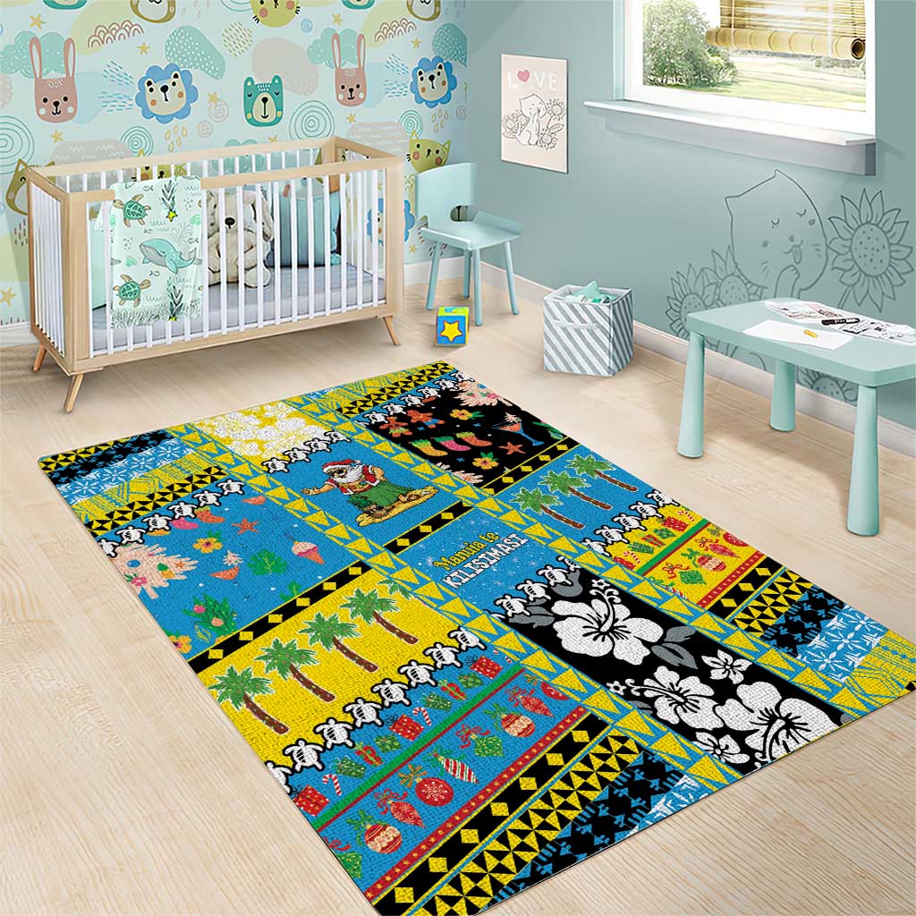 Tuvalu Christmas Area Rug Festive Beach Vibes - Polynesian Pride