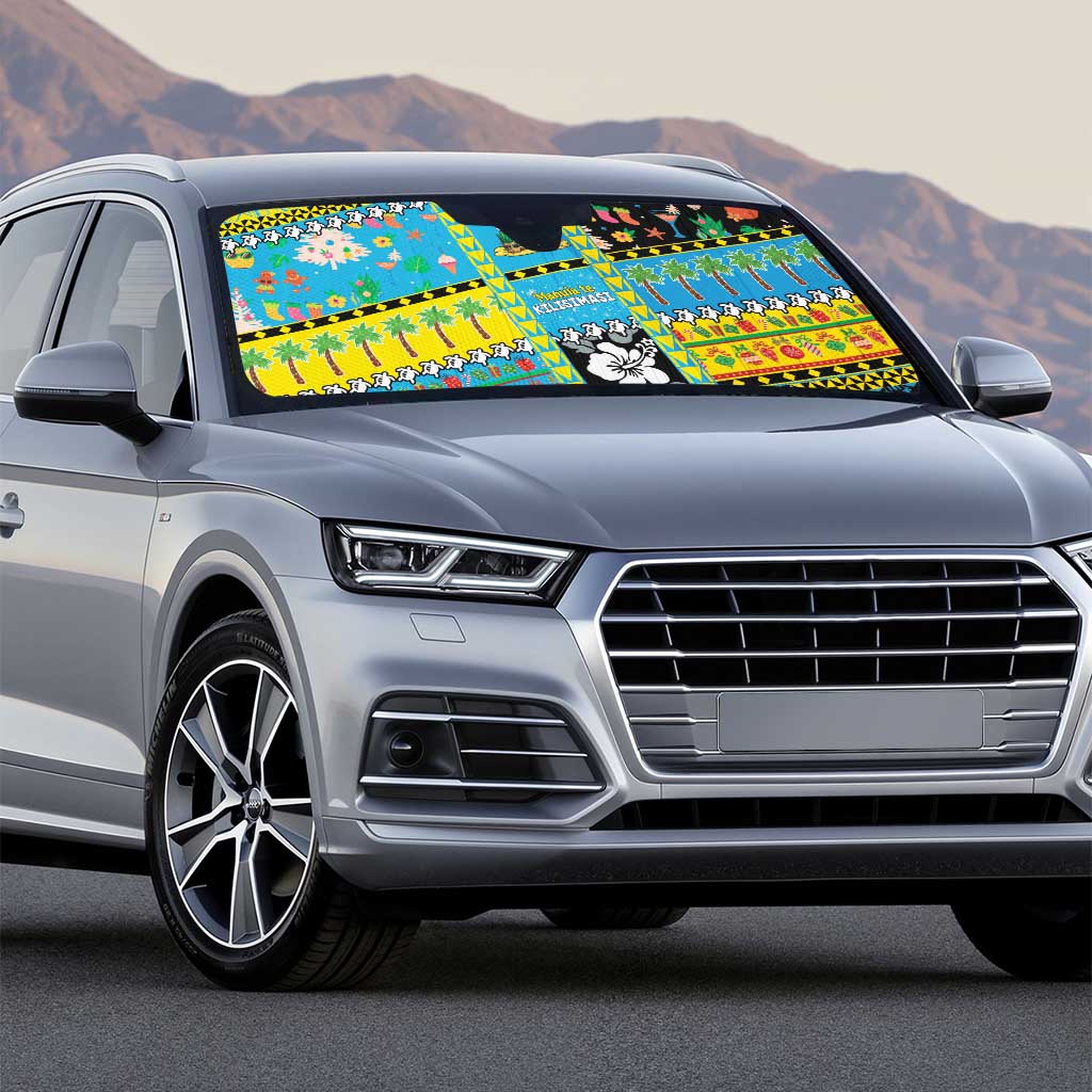 Tuvalu Christmas Auto Sun Shade Festive Beach Vibes - Polynesian Pride