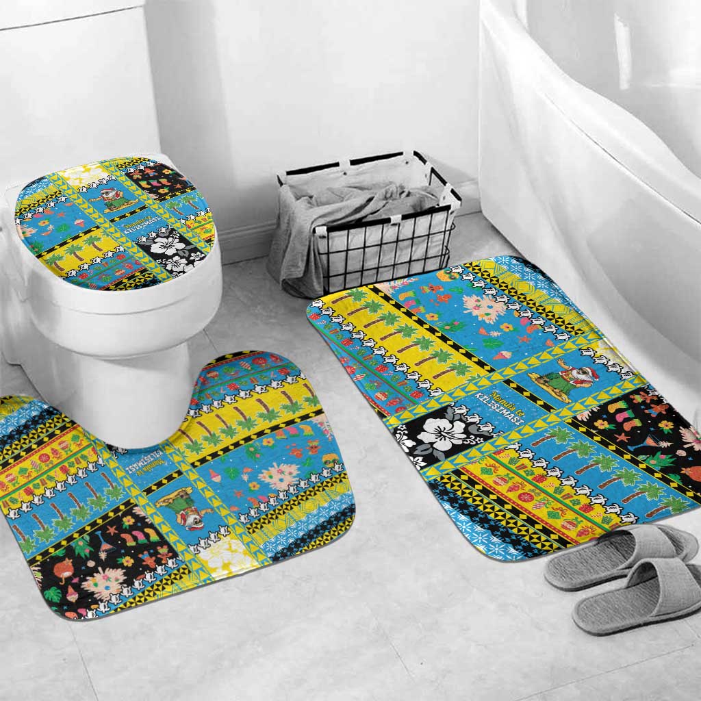 Tuvalu Christmas Bathroom Set Festive Beach Vibes - Polynesian Pride