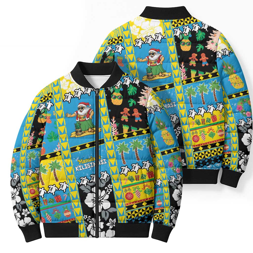 Tuvalu Christmas Bomber Puffer Jacket Festive Beach Vibes - Polynesian Pride