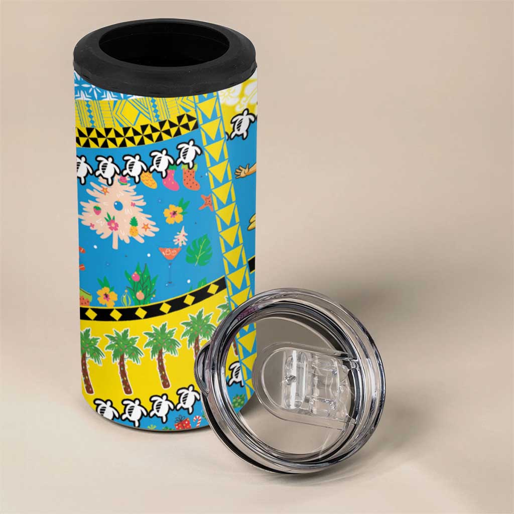 Tuvalu Christmas 4 in 1 Can Cooler Tumbler Festive Beach Vibes - Polynesian Pride