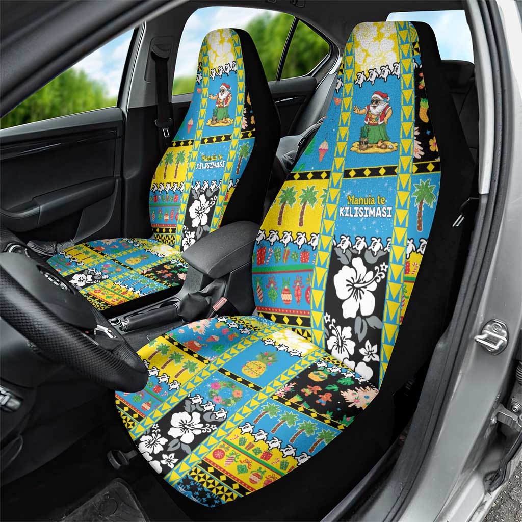 Tuvalu Christmas Car Seat Cover Festive Beach Vibes - Polynesian Pride