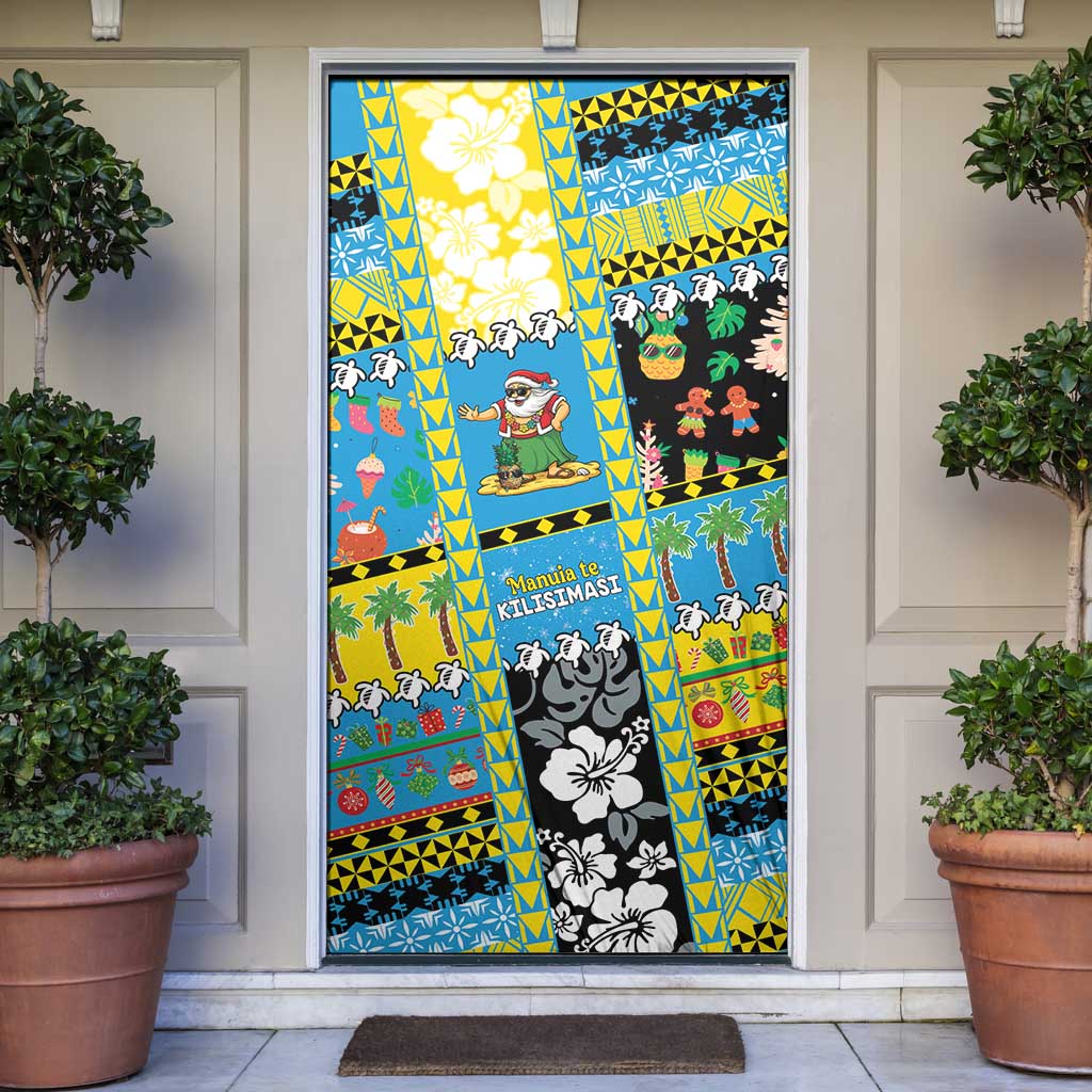 Tuvalu Christmas Door Cover Festive Beach Vibes - Polynesian Pride