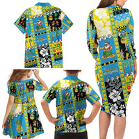 Tuvalu Christmas Family Matching Long Sleeve Bodycon Dress and Hawaiian Shirt Festive Beach Vibes - Polynesian Pride