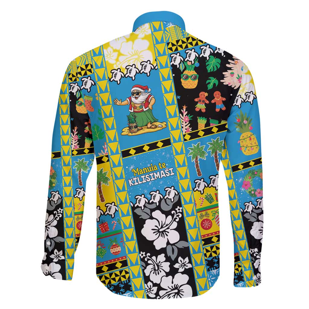 Tuvalu Christmas Family Matching Long Sleeve Bodycon Dress and Hawaiian Shirt Festive Beach Vibes - Polynesian Pride